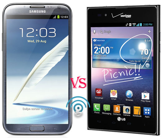 Samsung Galaxy Note 2 Vs Lg Intuition How Do The Two Phablets Stack