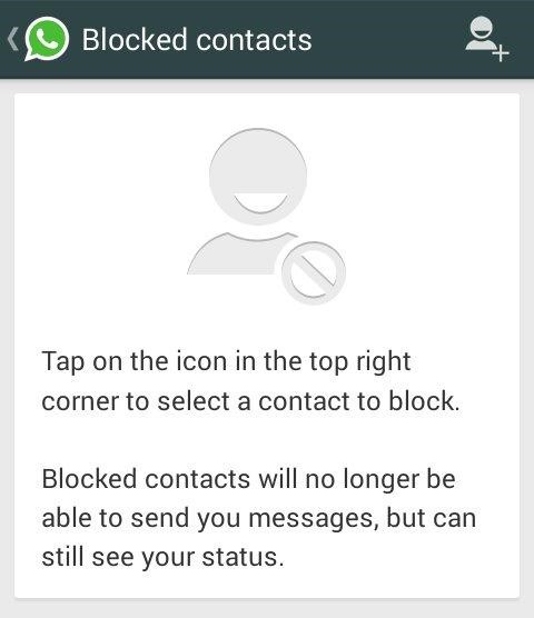 whatsApp blocked contacts